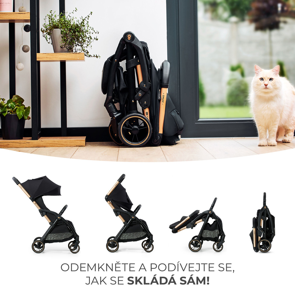 KINDERKRAFT Sport babakocsi Apino Happy shapes - összecsukva