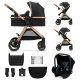 KINDERKRAFT Kombinált babakocsi 3 az 1-ben Esme Pure Black
