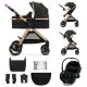 KINDERKRAFT Kombinált babakocsi 3 az 1-ben Esme Pure Black