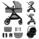 KINDERKRAFT Kombinált babakocsi 3 az 1-ben Esme Moonlight Grey