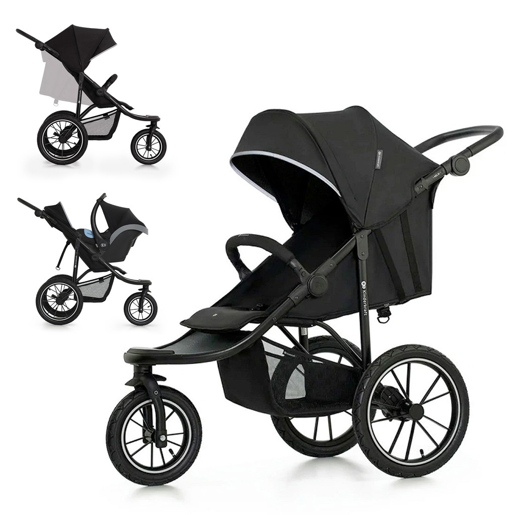 KINDERKRAFT Sport babakocsi Helsi2 Black - Összecsukva