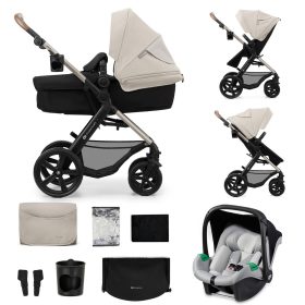   KINDERKRAFT Babakocsi kombinált Moov 2 3v1 Moonlight Grey - habkerekek