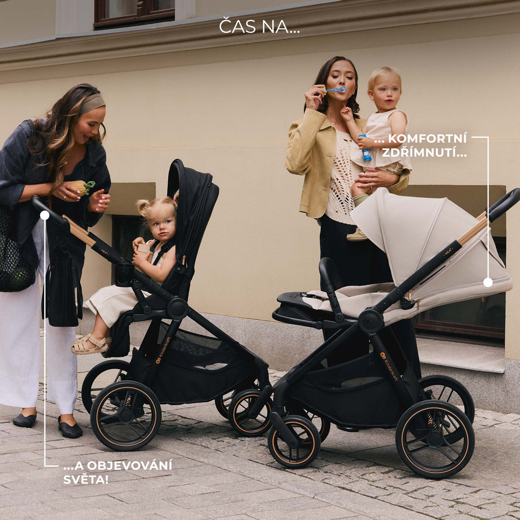 KINDERKRAFT Kombinált babakocsi Nea 2 2in1 Dark Grey - Összecsukva