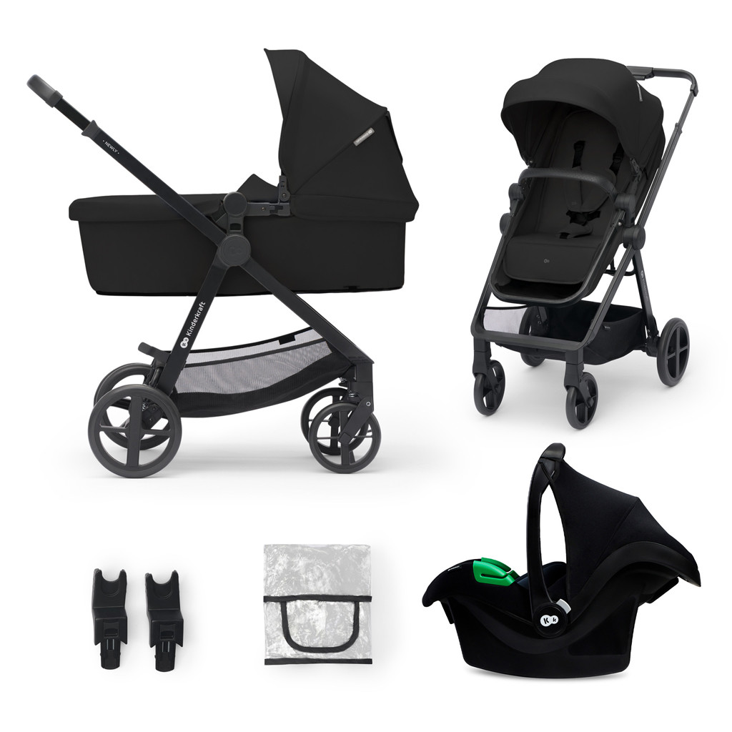 KINDERKRAFT Babakocsi kombinált 3 az 1-ben Newly Classic fekete + Mink PRO