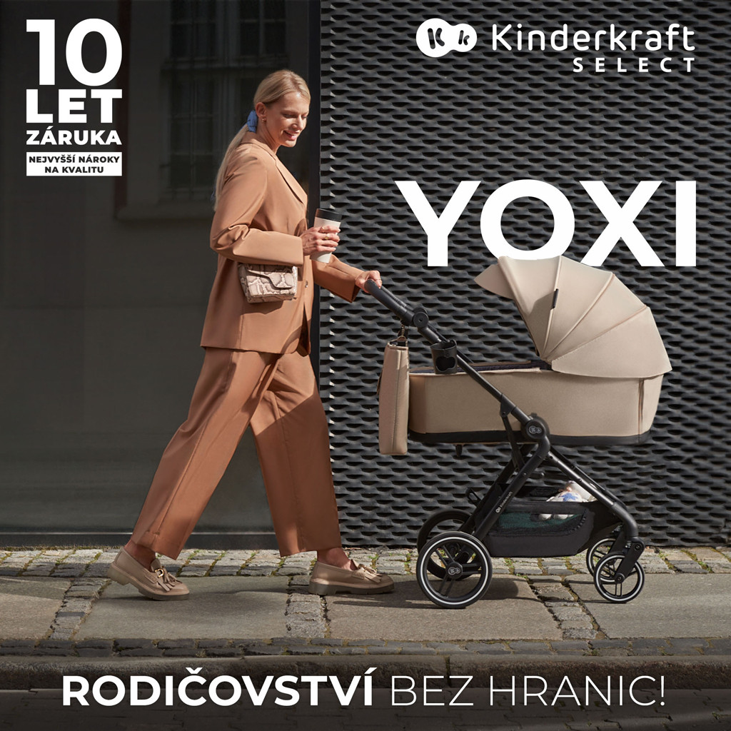 KINDERKRAFT SELECT Yoxi 2v1 kombinált babakocsi Mystic Green - Könnyű összecsukás
