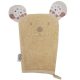 EKO Pamut frottír törölköző Bear Beige fülekkel 20x15 cm