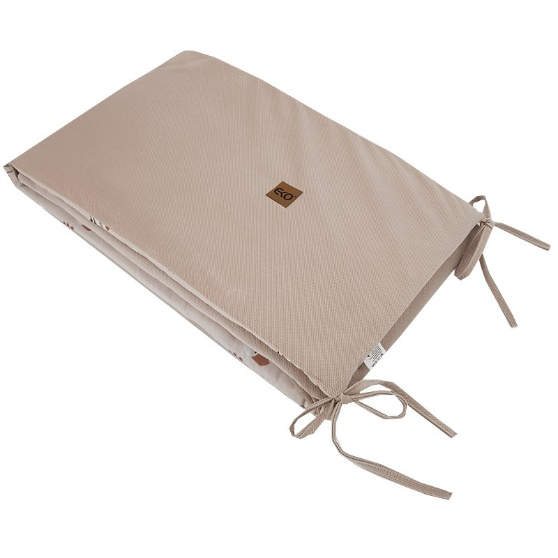 EKO Védő a kiságyba VELVET Bees Beige 360x35 cm - stílusos babaszobában