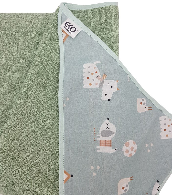 EKO Osuška na kúpanie s kapucňou bavlnená Dogs Mint 100x100 cm - Alternatív kép 2