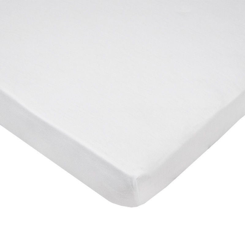 EKO Lepedő gumírozott jersey fehér 120x60 cm használat közben