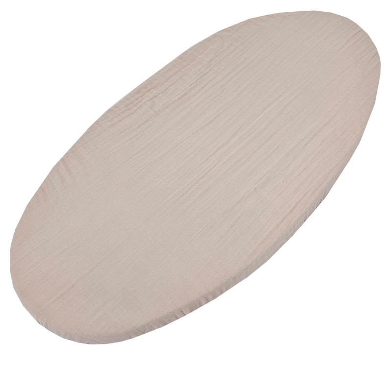 EKO Muszlin lepedő gumírozott Powder Rose 40x80 cm - közelkép az anyagról