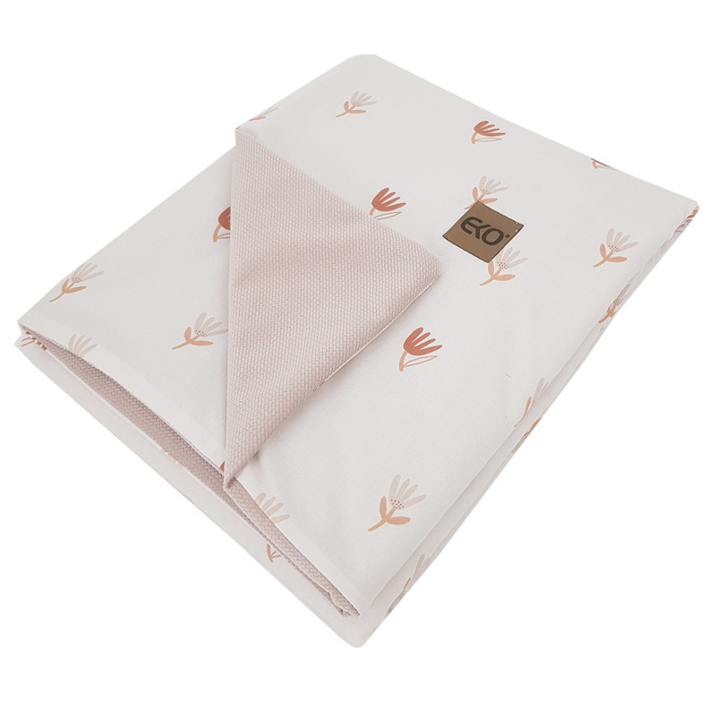 EKO Takaró pamut kétoldalas bársonyos alátéttel Beige Meadow 100x80cm - Fő kép