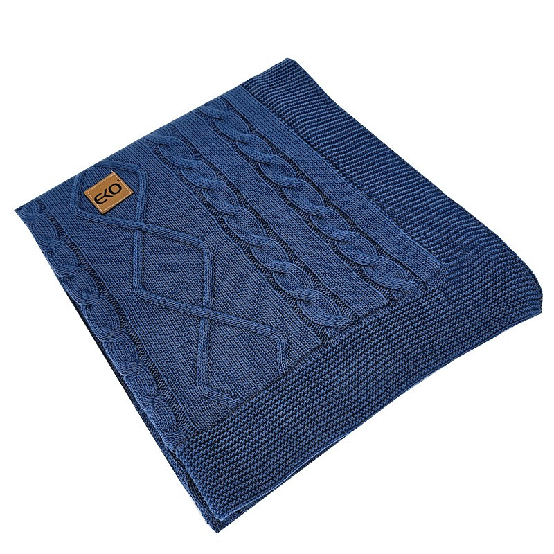EKO Kasmír takaró szőrme béléssel Jeans 100x80 cm használat közben