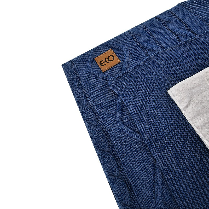 EKO Kasmír takaró szőrme béléssel Jeans 100x80 cm részletfotó
