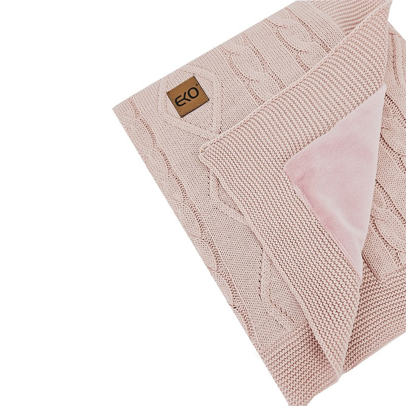 EKO Kasmír takaró szőrme béléssel Rose Pink 100x80 cm - használat babakocsiban