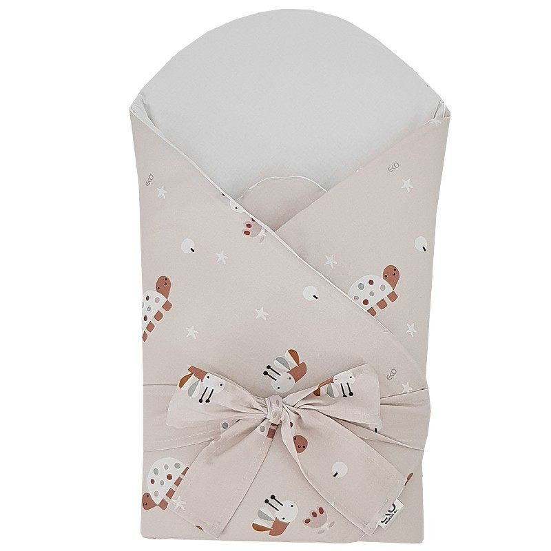 EKO Takaró pamutból kókusz kivehető betéttel és masnival Bees Beige 75x75 cm
