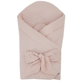 EKO Muszlin pólya kókusz kivehető betéttel és masnival Powder pink 75x