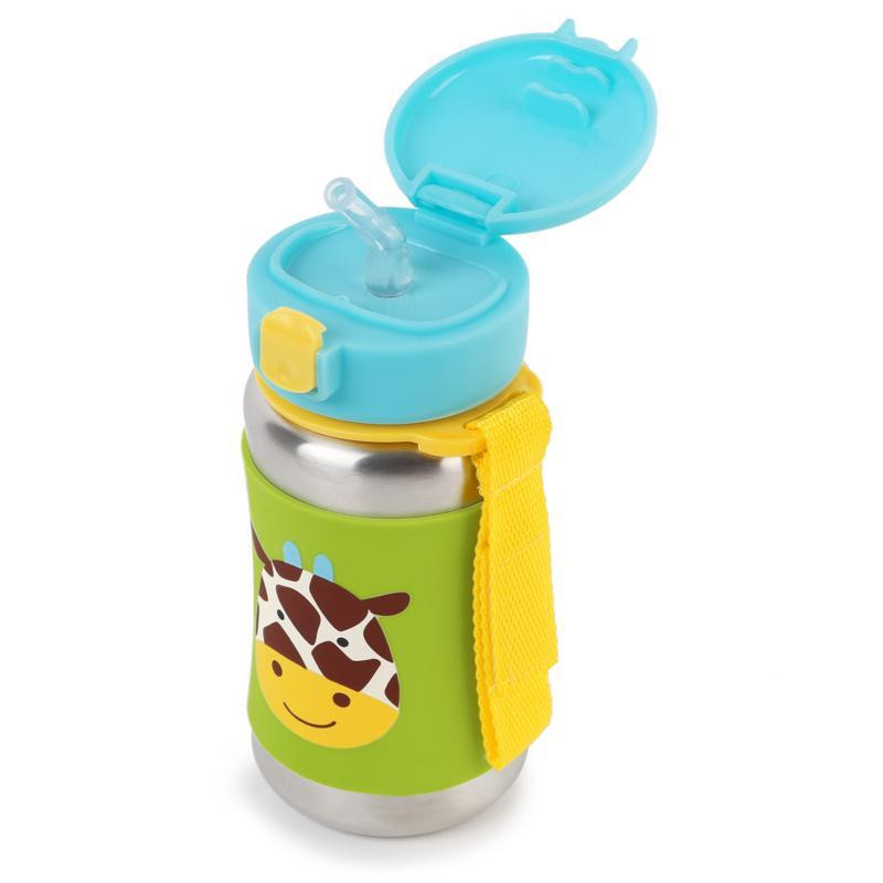 SKIP HOP Zoo Rozsdamentes Acél Szívószálas Vízüveg Zsiráf 12m+ alternatív képe 1