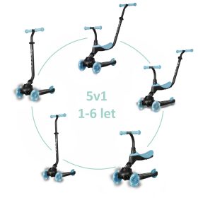 QPLAY Roller / futóbicikli Sema Evo LED világítással Sky Blue, életkor