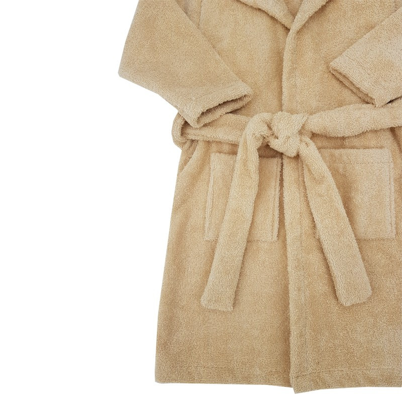 EKO Köntös pamutból kapucnival és fülekkel Beige méret S 80-86 részlet
