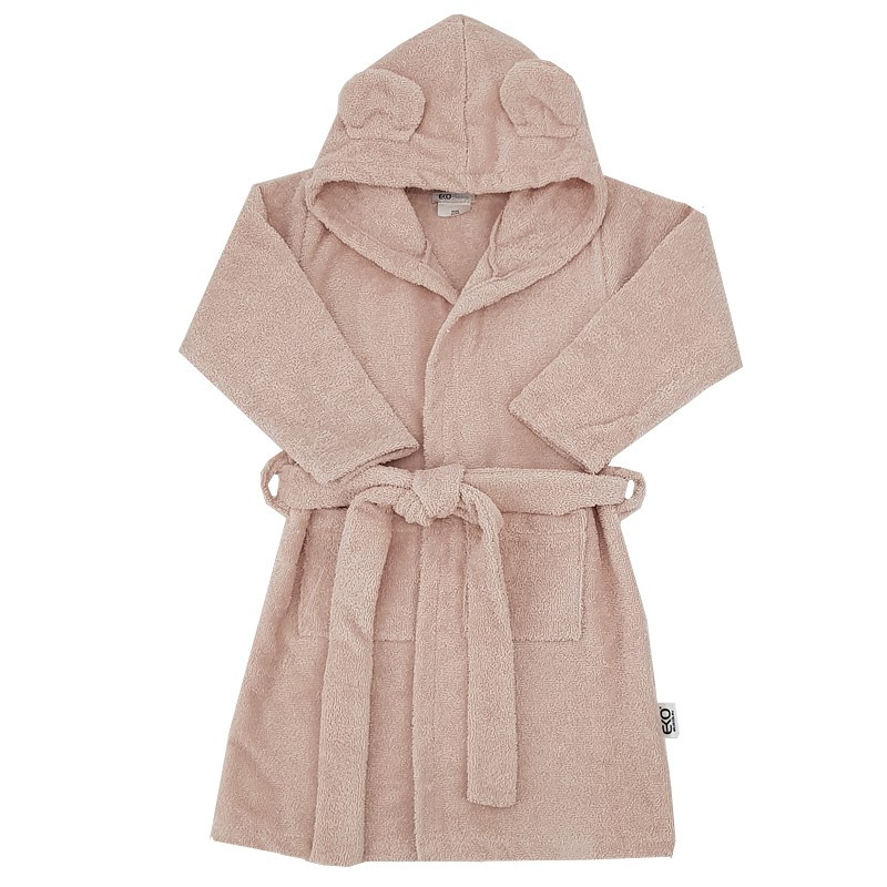 EKO Köntös pamutból kapucnival és fülekkel Powder pink méret L 80-86 - Fő kép