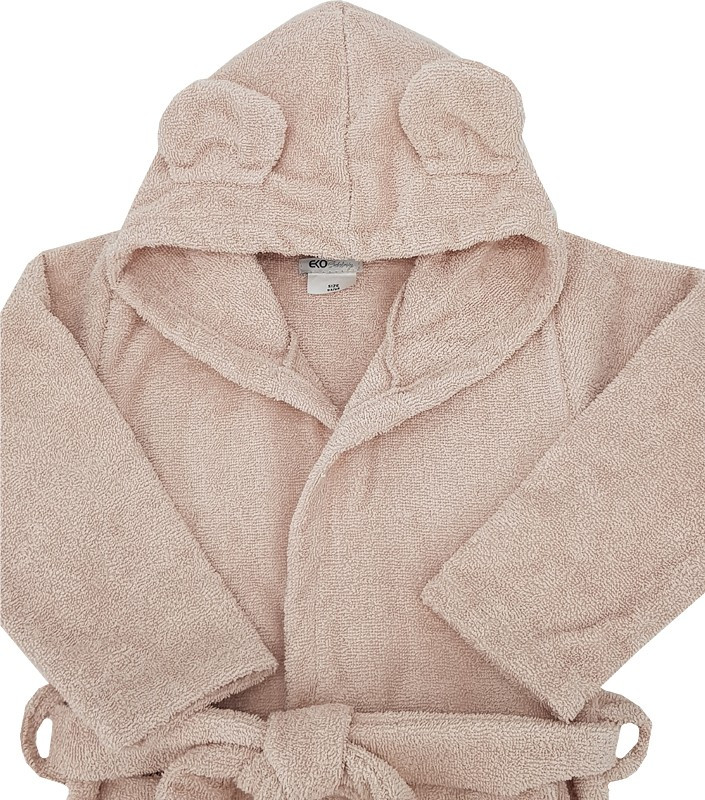 EKO Köntös pamutból kapucnival és fülekkel Powder pink méret L 80-86 - Alternatív kép 2