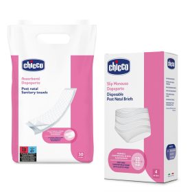   CHICCO Szülés utáni betétek 30 db + Rugalmas nadrág szülés után 4 db