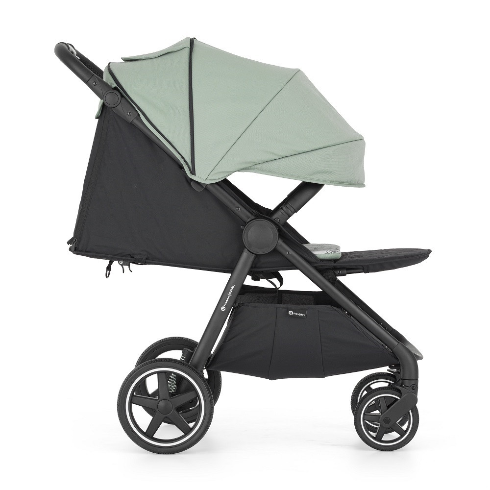 Petite&Mars Sport babakocsi Royal3 Black Iron Green – ergonomikus háttámla és lábtartó