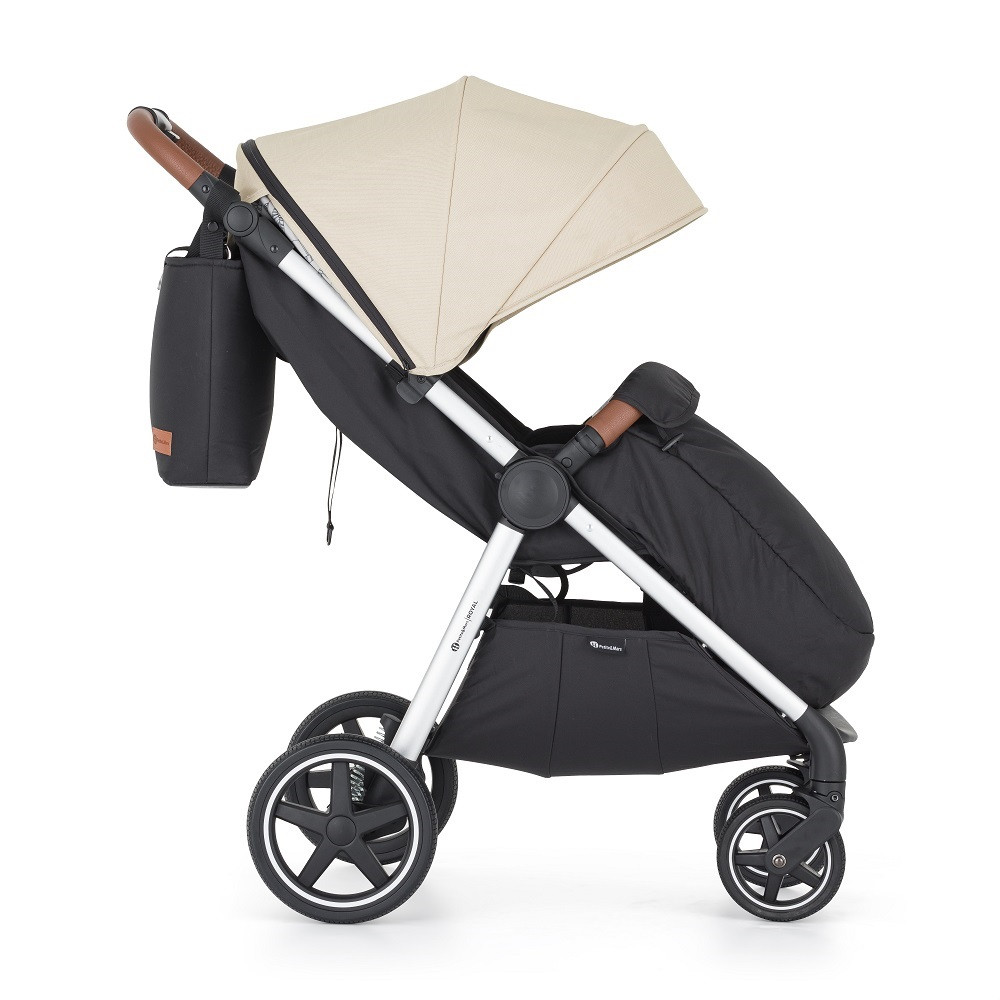Petite&Mars Sport babakocsi Royal3 Silver Sahara Beige – ergonomikus háttámla és lábtartó