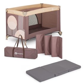   PETITE&MARS Utazóágy Nyja matraccal Foldie, Elegant Dreamlines Mocha