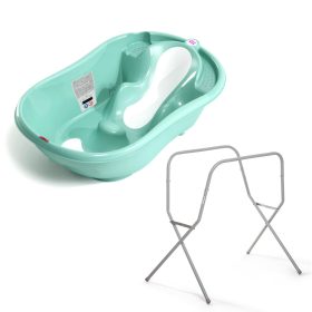 OK BABY SZET Csúszásgátló kád Onda Evolution 0–12hó Sky Blue + fém kád