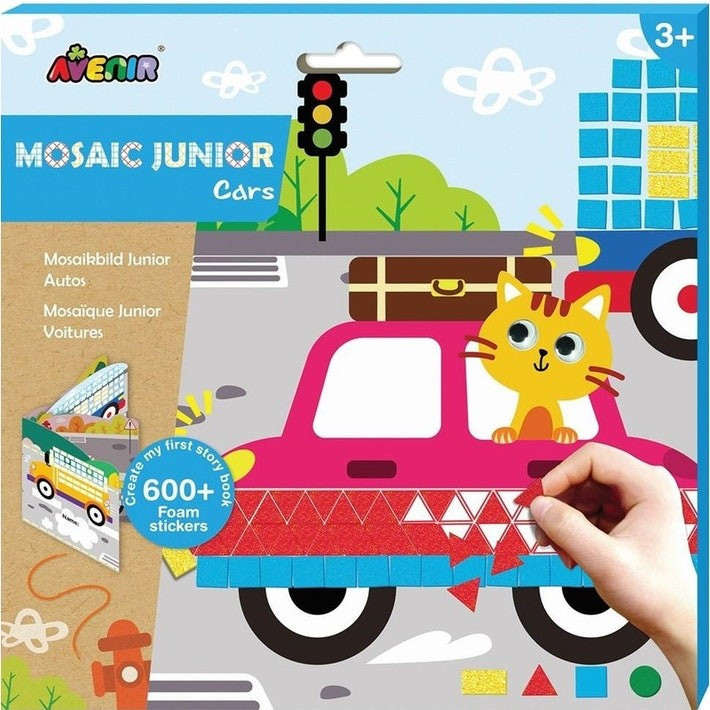 Színekkel és formákkal tökéletesíthető autókép mozaikkal, kreatív játék a gyerekek számára.