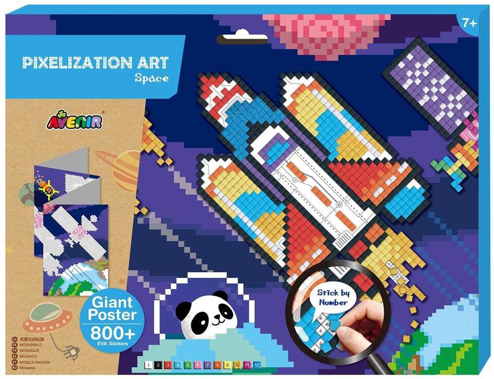 Pixel technika Űrhajó Avenir, 84*28,5 cm méretű pixel plakát