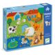 Óriás puzzle - Tanyasi állatsimogató, 12+8 db-os - Tactile farm puzzle