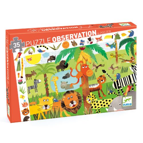 Djeco Megfigyeltető puzzle - Dzsungel, 35 db-os - Jungle