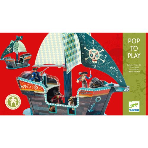 Építőjáték, Pop to play - Kalózhajó 3D - Pirate boat 3D