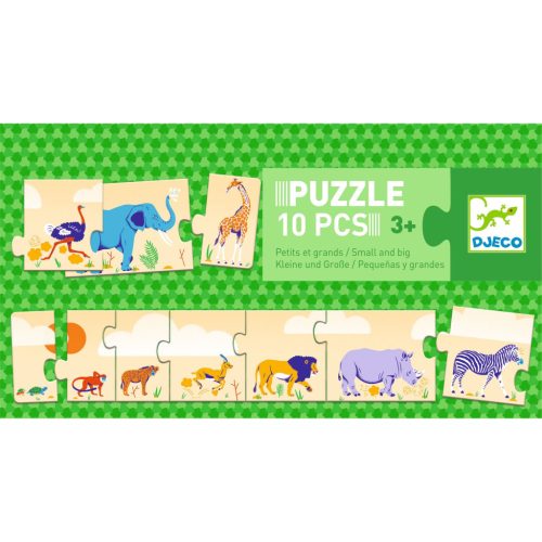 Djeco Sorozat kirakó puzzle - Kicsi és nagy, 10 db-os - Smal and big