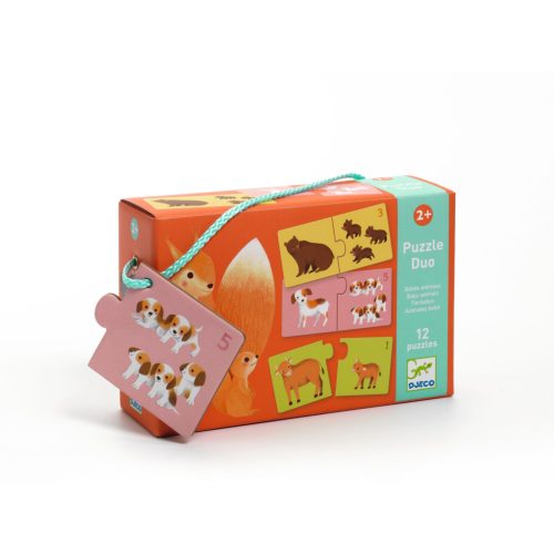 Párosító puzzle - Kié a kölyök, 24 db-os - Baby animals