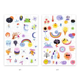   Tetováló matricák - Időjárás hangulatjelek - Weather emojis