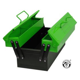 Szerszámtároló acéldoboz, zöld/fekete