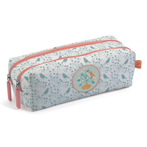 Tolltartó két rekesszel - Madárka - Romantic pencil case