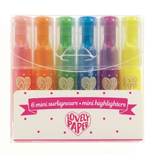 Szövegkiemelő toll mini készlet - 6 neon színben - 6 neon gel fluo highlighters