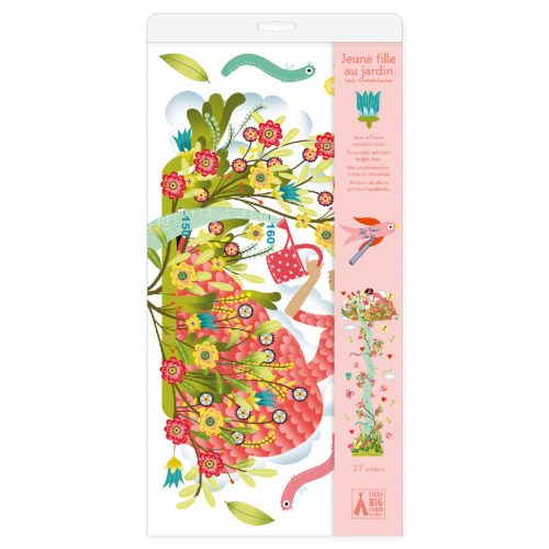 Magasságmérő falmatrica - Az ifjú hölgy kertje - Young girl in the garden