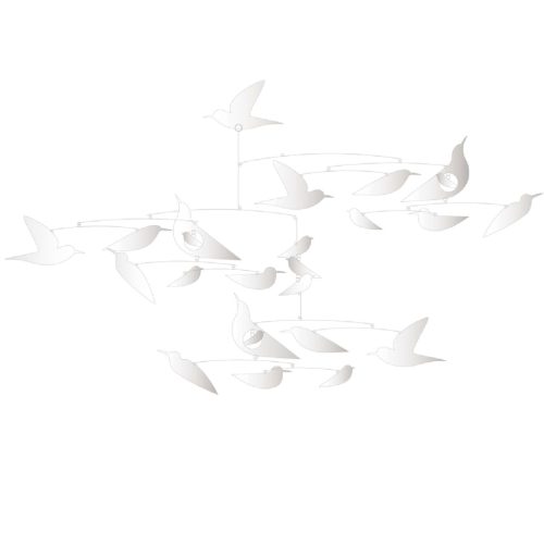 Szélmobil függődísz - Fehér madarak - White birds