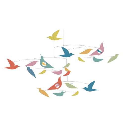 Szélmobil függődísz - Sokszínű Madarak - Mobile Katsumi-Multicolored birds