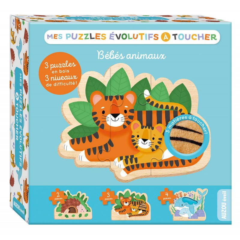 Auzou Bébi állatok fa érintős puzzle