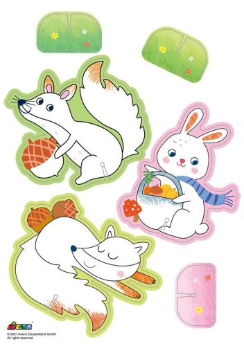 Kreatív színező készlet méhviasz krétával, Móka a faházban Avenir