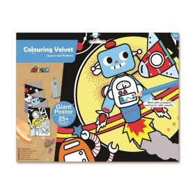   Óriás bársonyszínező matricákkal, Világűr és a robotok  Avenir