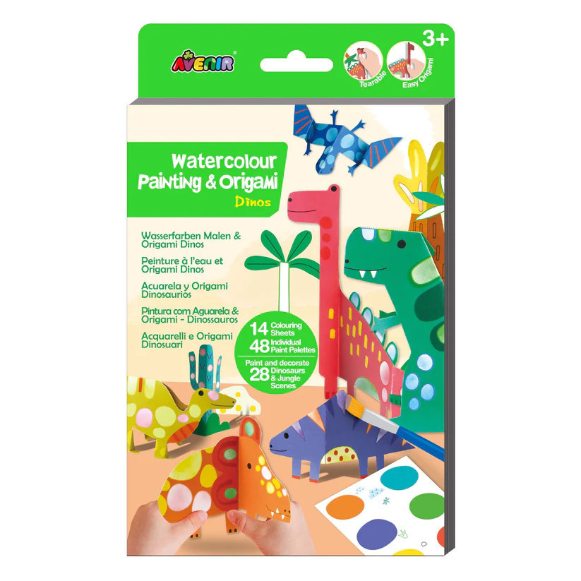 Akvarell festő és origami készlet, Dinoszauruszok Avenir - fő kép