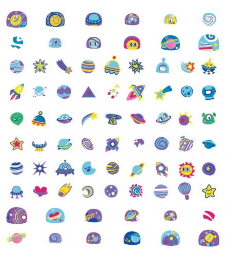 Nagy körömmatrica szett, Világűr Avenir