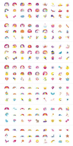 Tetováló és körömmatrica készlet, Unikornisok Avenir